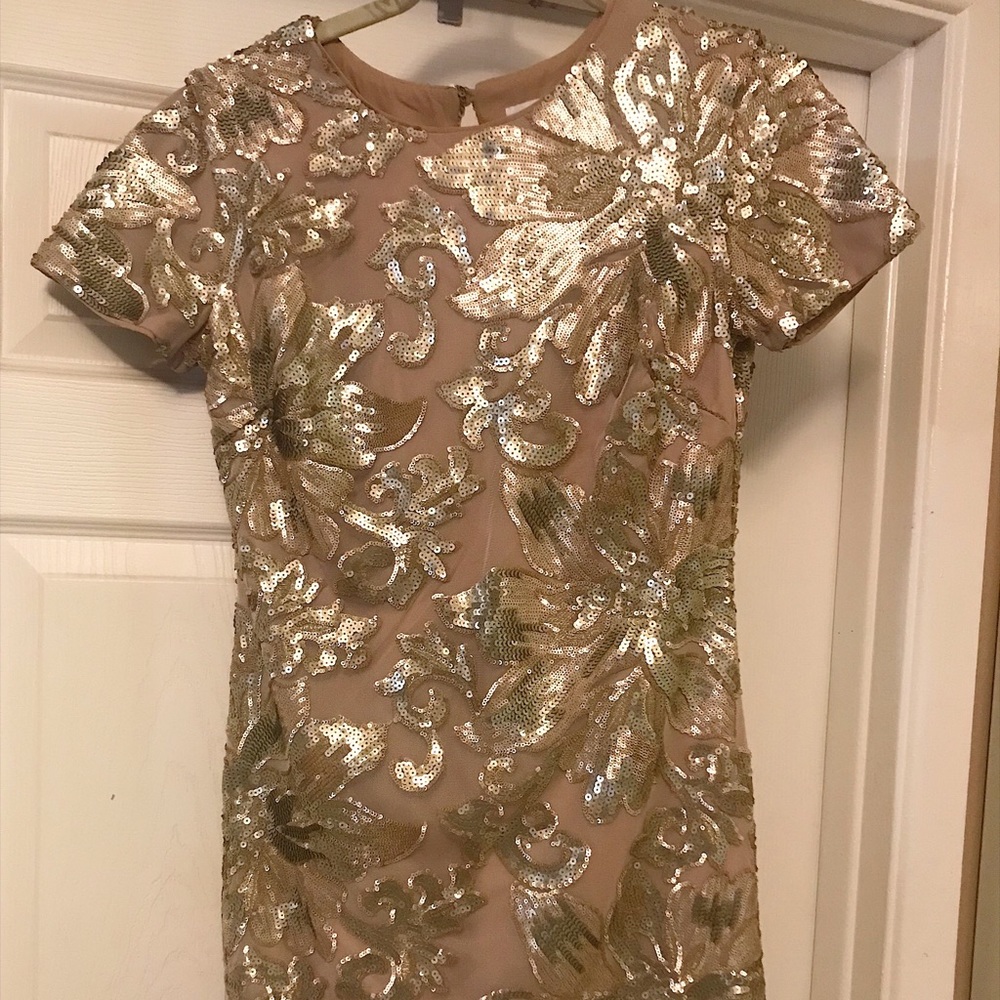 Dress the Population Gold Sequins Dress